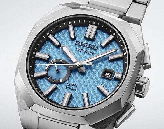 Seiko Astron GPS Solar watch with light blue dial and satellite timekeeping technology